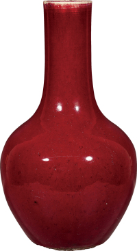 清·乾隆红釉天球瓶