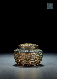 清·潘祥丰制铜鎏金八卦海兽纹熏炉