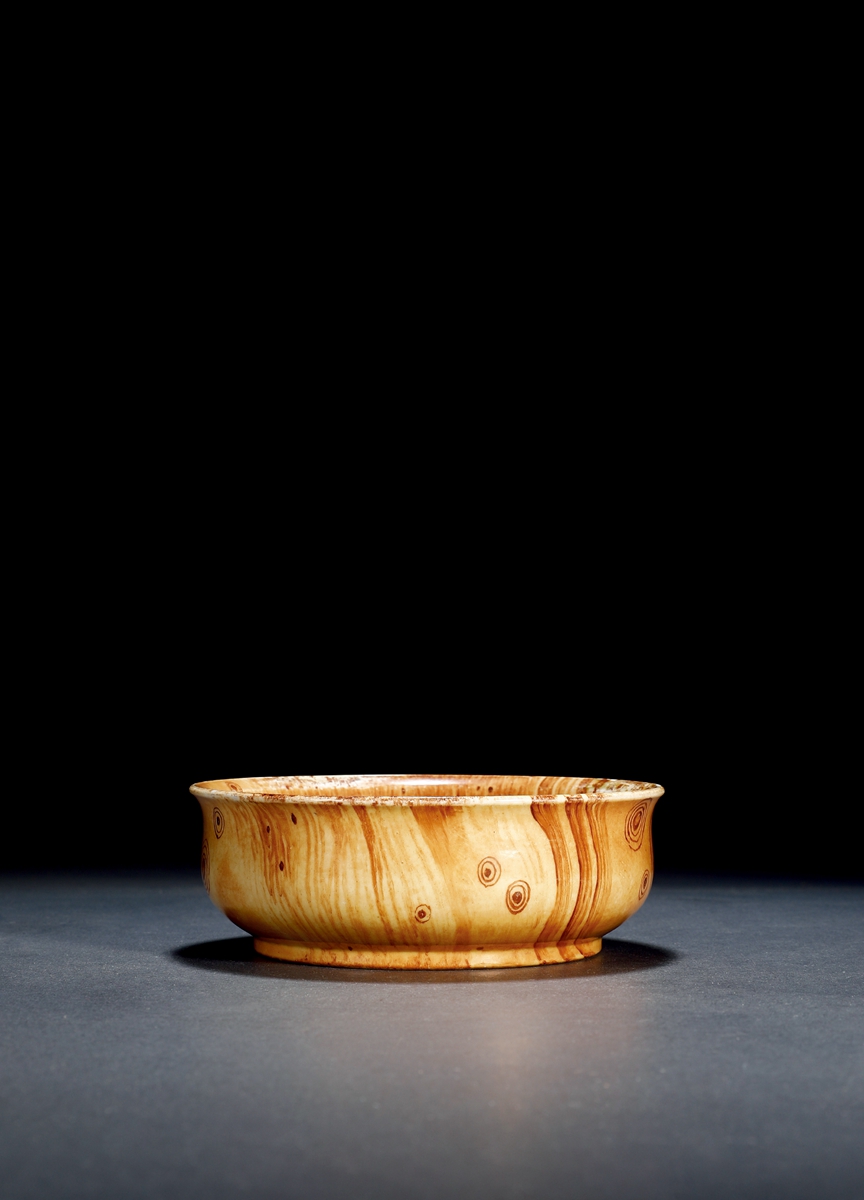 清乾隆·仿木纹釉墩式碗