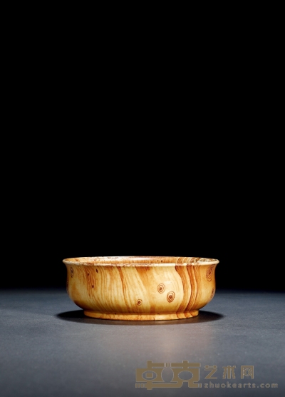 清乾隆·仿木纹釉墩式碗 高：4.5cm 直径：13.5cm