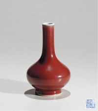 清嘉庆·霁红釉荸荠瓶
