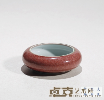 清康熙·豇豆红釉镗锣洗 直径：11.5cm 高：3.9cm