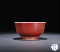 清康熙·霁红釉碗