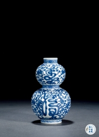 清中期·青花寿字纹葫芦瓶