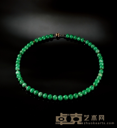 清•翡翠珠链 珠径8-10mm