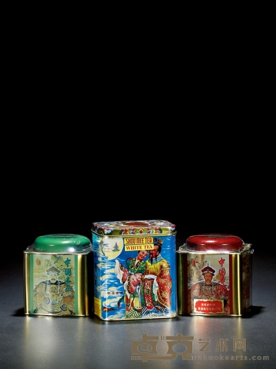 二十世纪八十及九十年代•广生茶行老白毛寿眉一罐及红皇帝绿皇帝老白牡丹两罐 一罐，170g（广生茶行净重）；两罐，120g×2（绿、红皇帝净重）