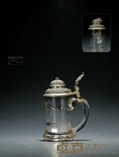 十九世纪制 拿破仑三世与欧仁妮皇后御用水晶杯 高：17.5cm 直径：8cm 