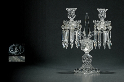 十九世纪制 巴卡拉（Baccarat）水晶烛台