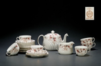 明顿（MINTON）Ancestral系列彩绘花卉饰骨瓷茶具套组