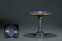 十九世纪制 铜鎏金珐琅彩绘果盘