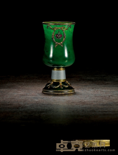 1900年制 法贝热碧玉圣杯 高：9.4cm 底部直径：4.4cm