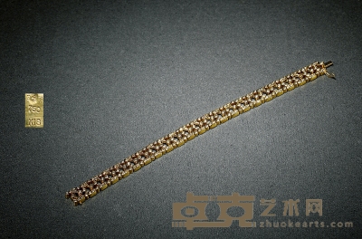 镂空编织纹饰18K金手链 长度：18cm 重量：32.2g