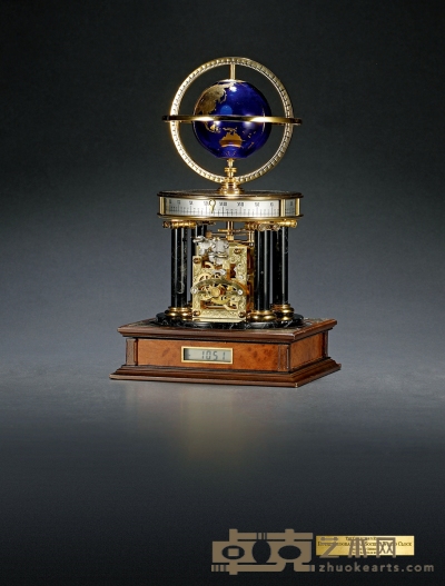 富兰克林（Franklin Mint）限量版千禧年纪念赫姆勒（HERMLE）地球仪钟 座钟长：18cm 宽：18cm 高：32cm