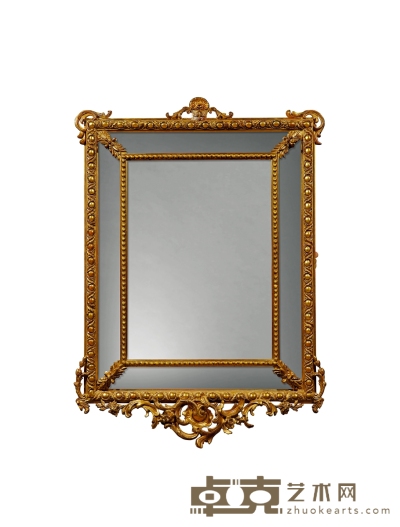 十九世纪制 路易十五风格金漆木雕挂镜 长：114cm 宽：81.5cm