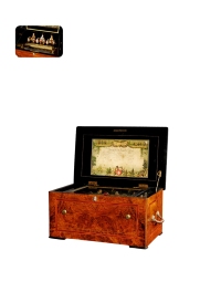 十九世纪制 瑞士单轴铜鎏金人物饰八音盒