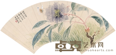 张大壮 为马连良作花间蝶舞图 51.5×18cm