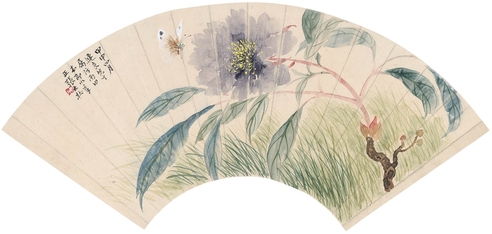 张大壮  为马连良作花间蝶舞图