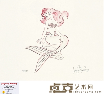 格兰·基恩   《小美人鱼》系列动画手绘原稿一帧 26.5×31.5cm