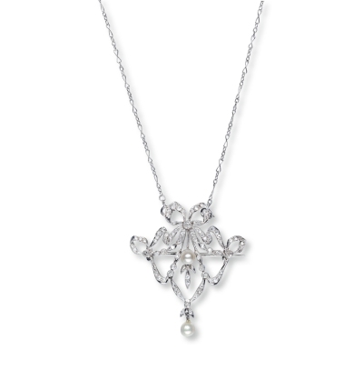 爱德华时期 钻石珍珠胸针吊坠两用（约1841年-1910年）
