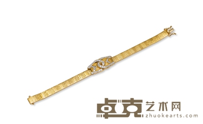 18K金镶钻石马鞍扣款手链（约1940年） 17.2cm