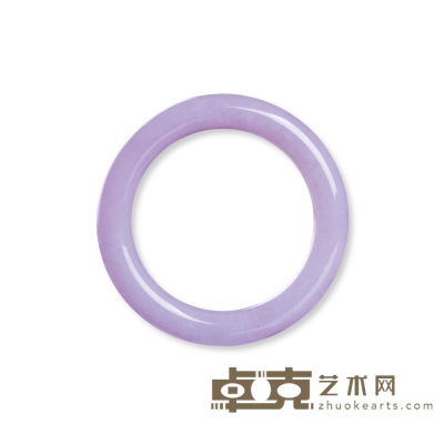 53圈口冰种粉紫翡翠圆镯 圈口为53mm，镯壁厚度约为10.8mm，壁宽约为11mm