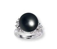 13.5mm黑珍珠戒指