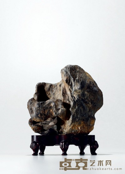 清·灵璧石供石摆件 带座高：30cm 带座长：22cm