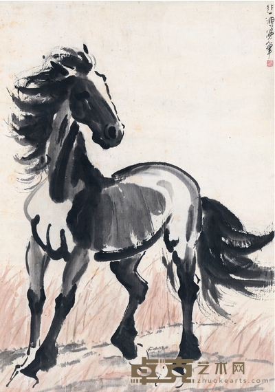 徐悲鸿 立马图 104.5×74cm