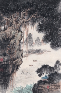 钱松嵒  榕溪棹歌图