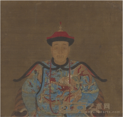 佚 名  清代帝王画像 88×81cm