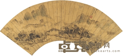 蒋 垲  雨中春树图 49×16cm