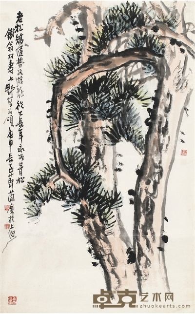 曹简楼  为胡铁生作 松寿图 96.5×59.5cm