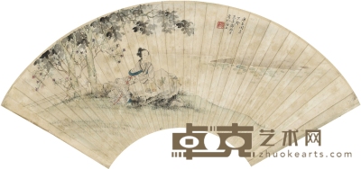 郑慕康  仕女幽思图 52.5×18.5cm