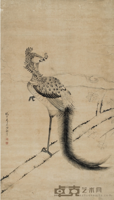 褚 章  瑞禽图 166.5×95cm