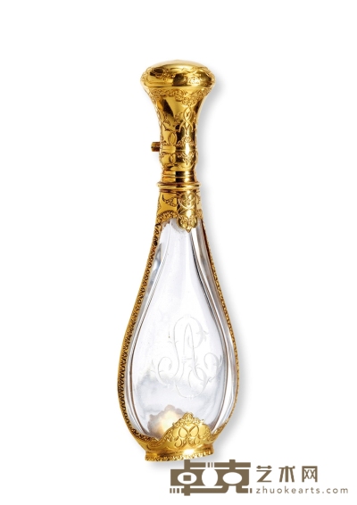 拿破仑三世时期 18K金水晶香水瓶 