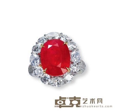“红玫瑰”8.11克拉未经加热缅甸红宝石戒指 