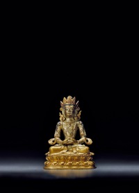 清·铜鎏金释迦牟尼坐像