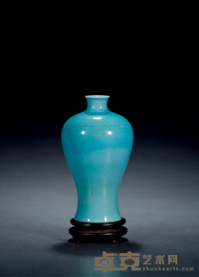 清中期·孔雀蓝釉梅瓶  高：19.5cm 