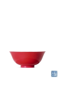 民国·胭脂红釉碗 