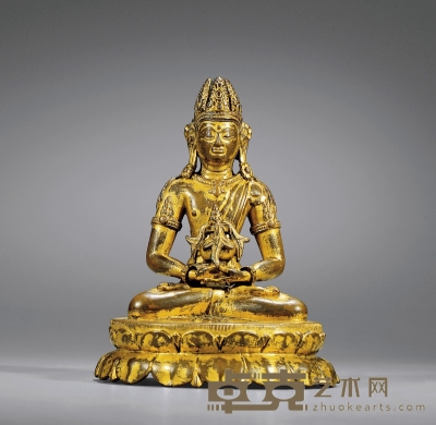 13世纪·铜鎏金无量寿佛坐像 高：15.5cm