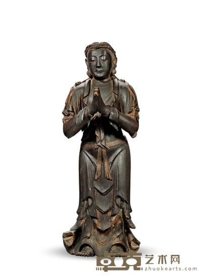 明代·京作木胎髹漆菩萨立像 高：77cm