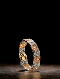 1960年制 双金镶嵌钻石蕾丝风格手链