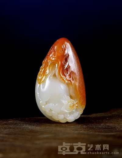 张永来 吐宝鼠 白玉挂件 48×29×15mm
重量：30g