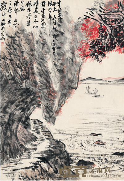张大壮 北固秋色图 68×46.5cm