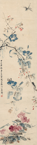王云 花间虫趣图