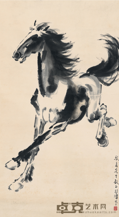 徐悲鸿 骏马图 113.5×61cm