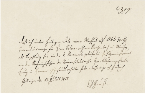 高斯  有关为哥廷根皇家天文台添置中天望远镜的亲笔信