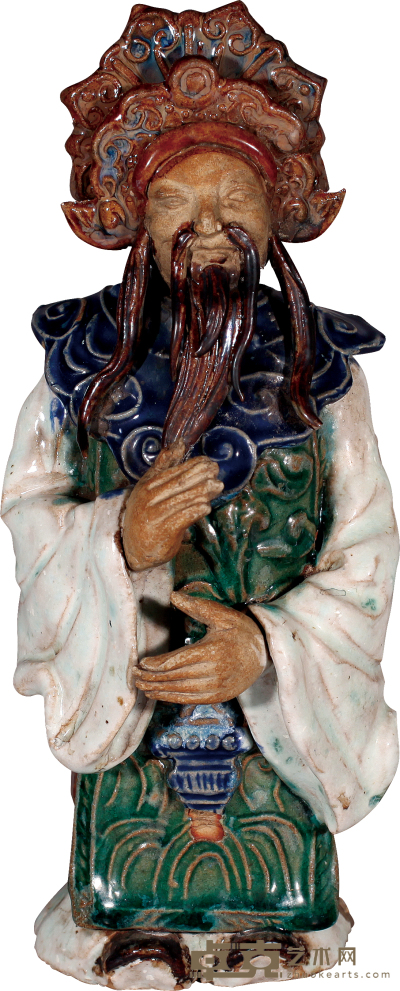 清·石湾窑瓷塑像 H:27
