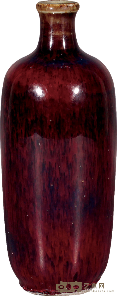 清·钧红釉小瓶 H:14.8