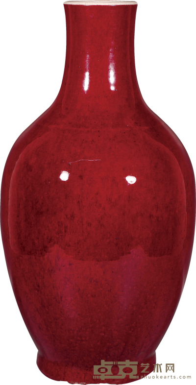 清·乾隆钧红釉赏瓶 41cm